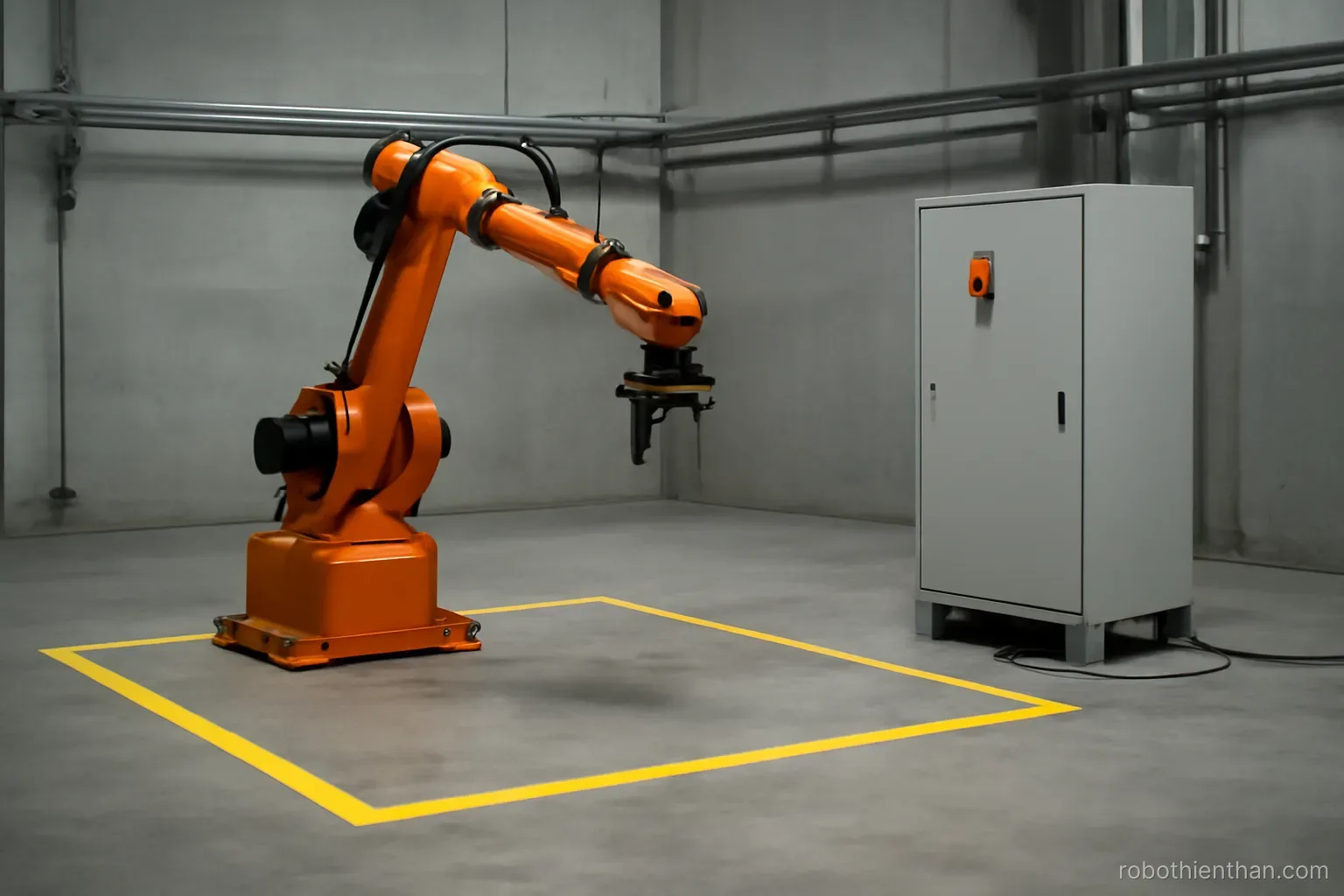 Robot làm việc trong vùng có giới hạn không gian được cấu hình sẵn