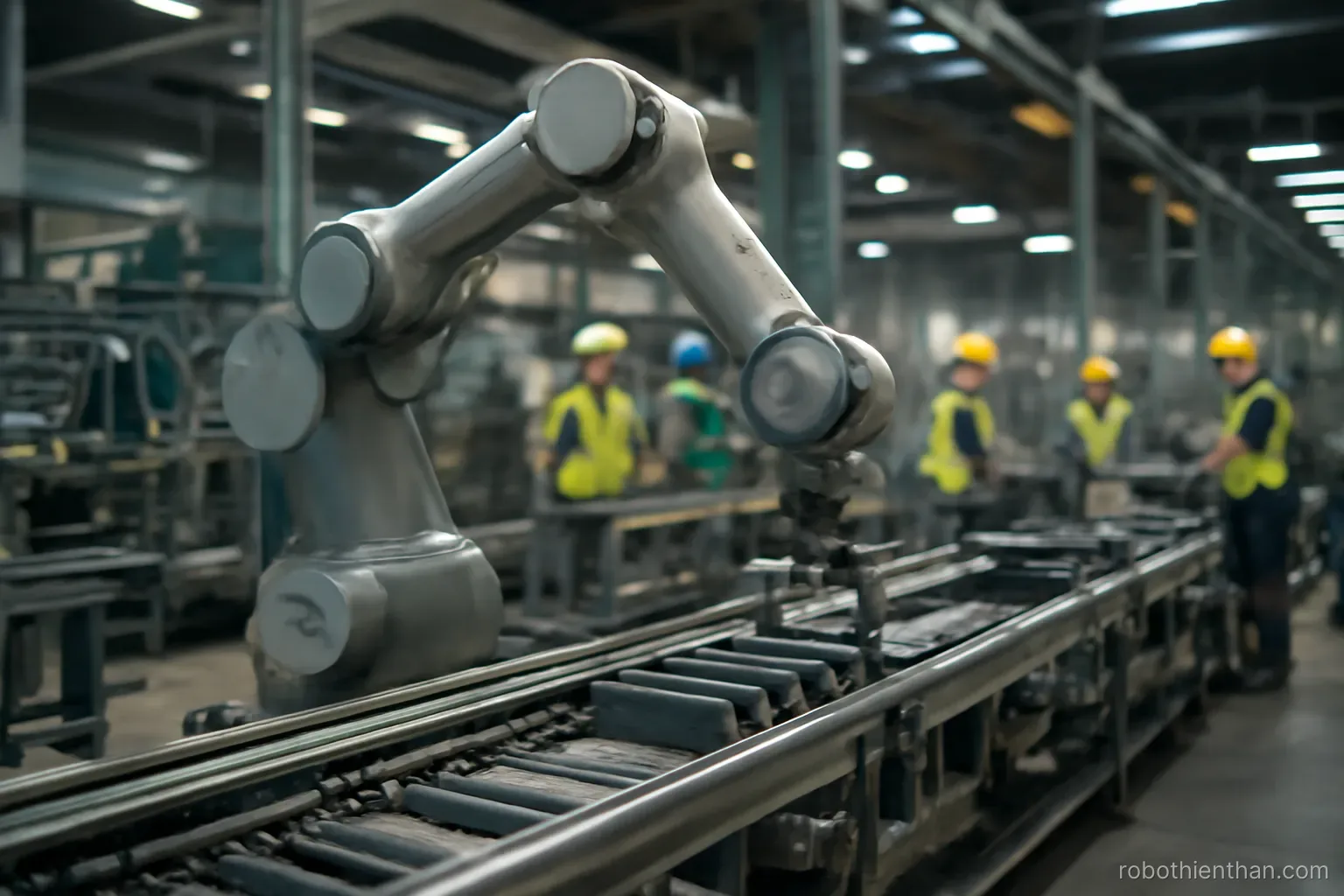 Robot đặt trong dây chuyền sản xuất thật thay vì trên bàn thí nghiệm